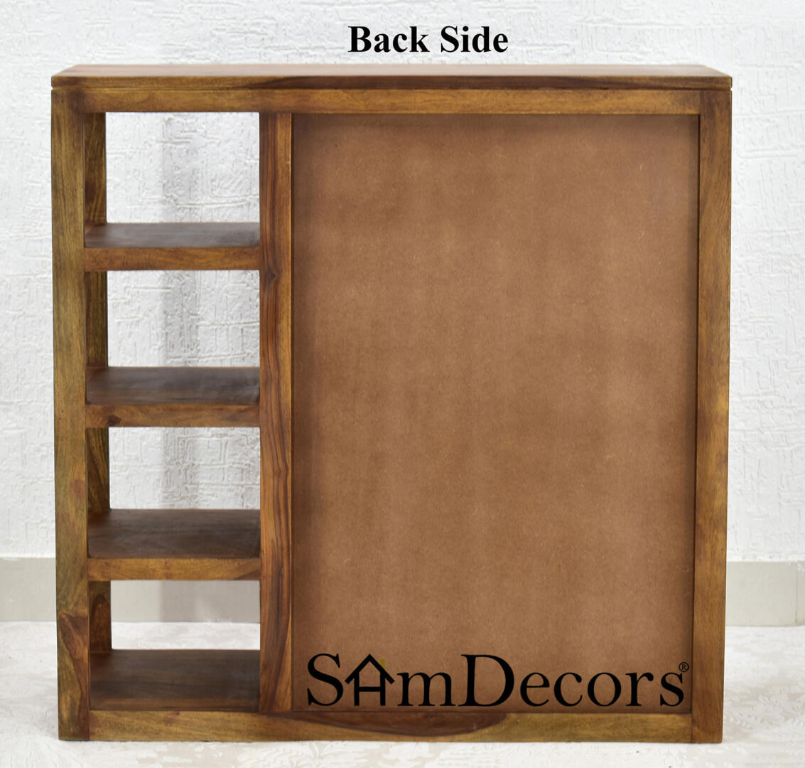 Jean Multipurpose Cabinet/Shoe Rack - Natural Teak - Image 6